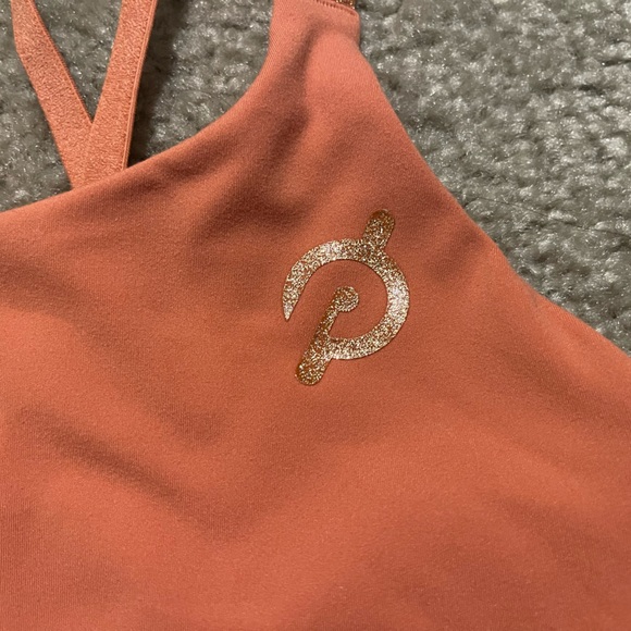 Women’s Peloton Strappy Sparkly Sports Bra Rust Orange Size M - Picture 4 of 8